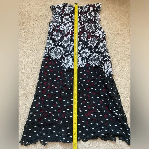 Floral Black and White Sleeveless Dress US 6 - Picture 4 of 10